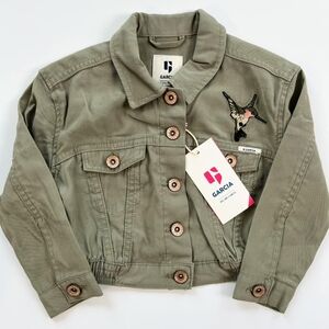 Garcia Kids Olive Jean Jacket with Embroidered Hummingbird